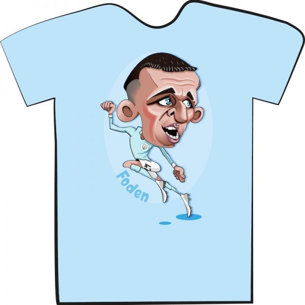 T Shirt - Man City - Foden caricature