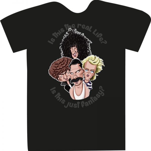 T Shirt - Queen Band with Freddie Mercury - caricature t shirt