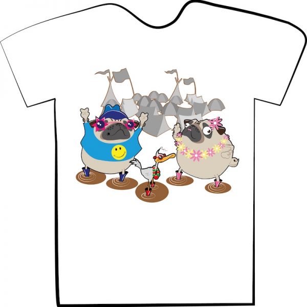 T Shirt - pug and duck cartoon festival t shirt