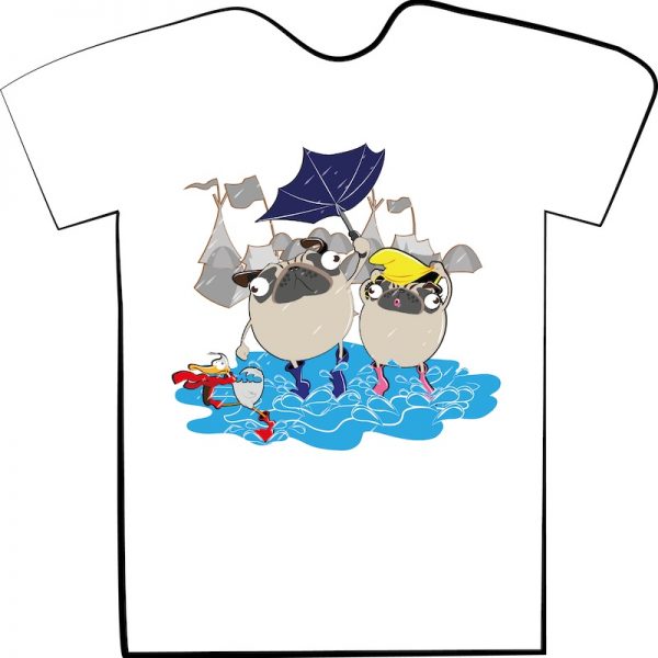 T Shirt - Pug and Duck - festival t shirt - rain