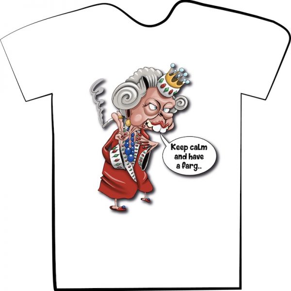 T Shirt - Having A Fag - The Queen caricature t shirt