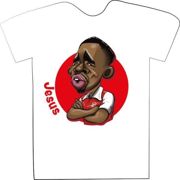 T Shirt - Arsenal - Jesus - Caricature