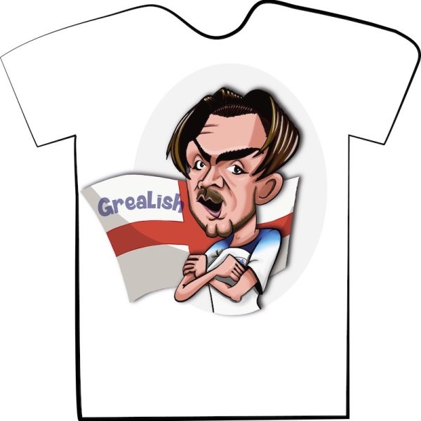 T Shirt - England - Jack Grealish - caricature